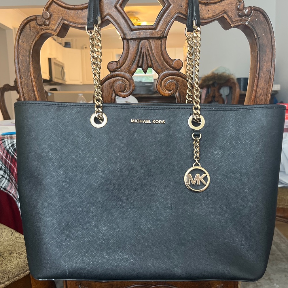 Black Michael Kors Structured Tote